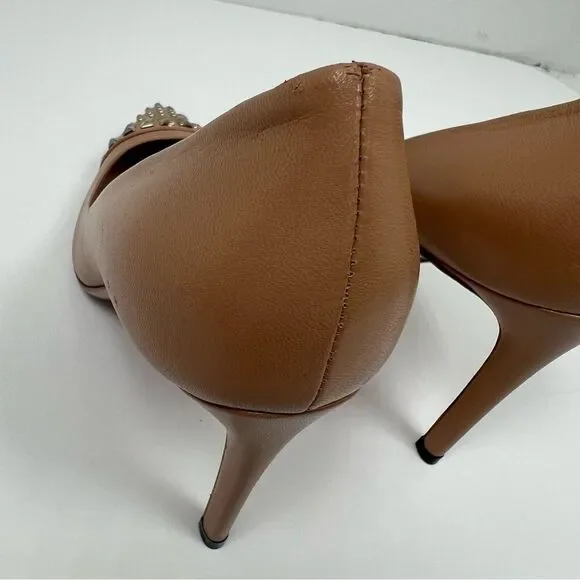 Gucci Gucci Beige Leather Studded Coline Pumps Size 38 - Picture 5 of 13